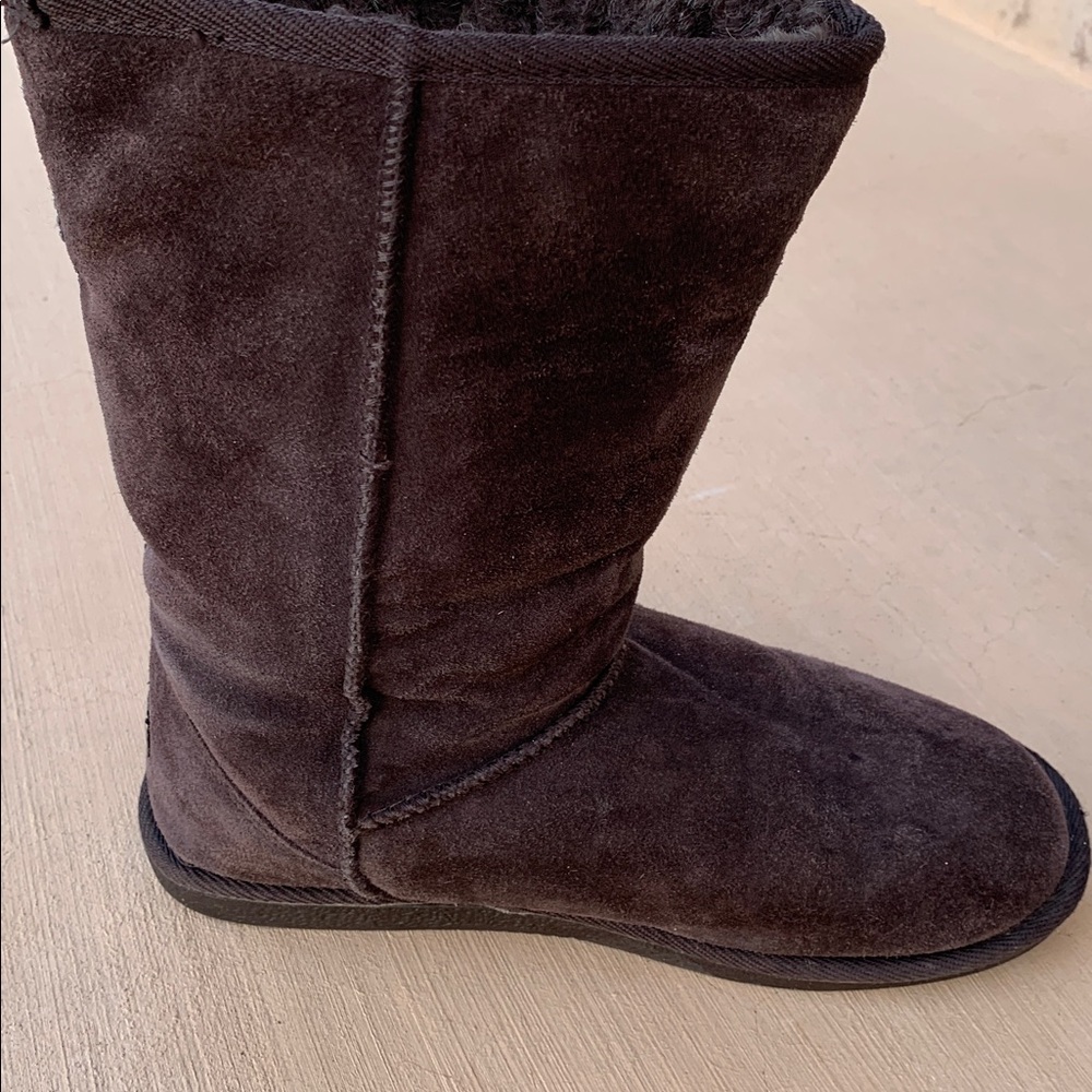Bremby womens brown boots suede sheepskin boots size W10 cozy winter casual - Picture 10 of 16